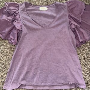 Nation LTD Purple Ruffle Sleeve Blouse
